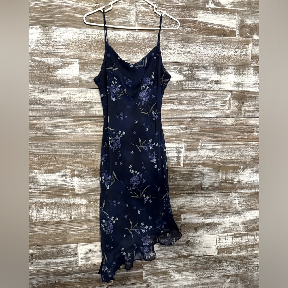 Dress, blue with flowers, size Large